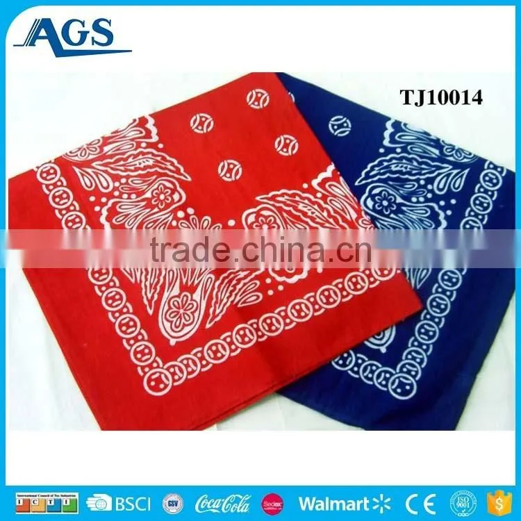 Custom design printed square bandana, cotton cheap bandana,Paisley bandana