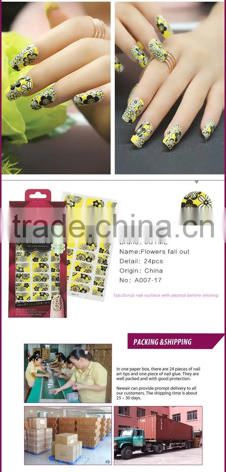 Newest fashional nail sticker eco-friendly girl nail wraps sticker