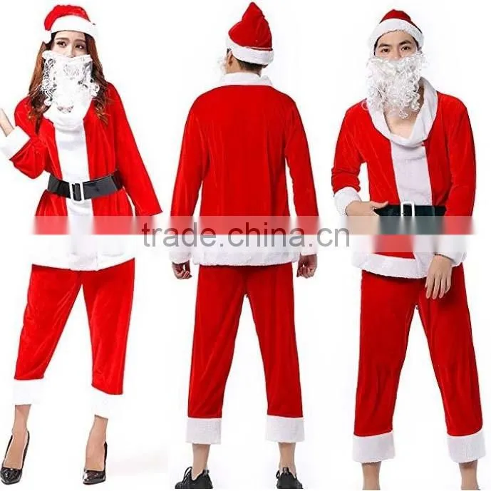 Wholesale Men and Woman Outdoor Sitting Dancing Blank Christmas Santa Claus Costume Clothing Apparel Manufactring Factory Online