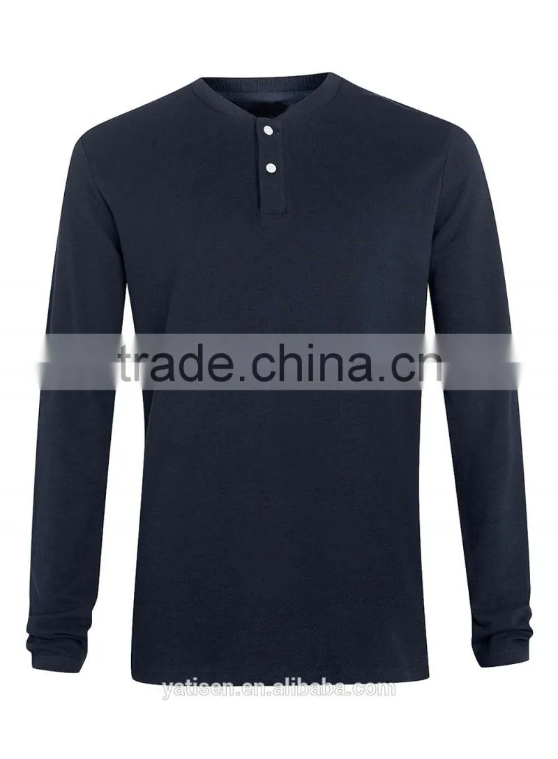 2015 selected men navy long sleeves t shirts custom design full sleeve t shirt wholesale
