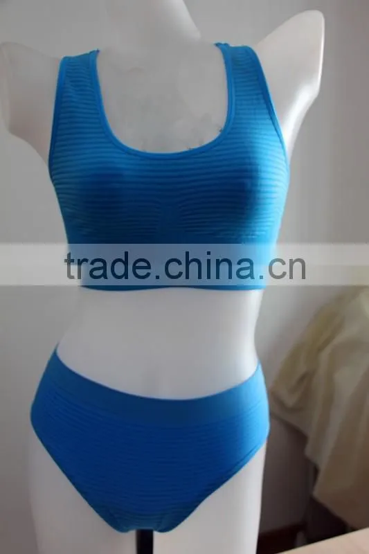 Hot selling yoga sports seamless tube bra set simple design