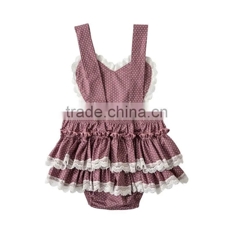 Wholesale fashion newborn baby clothes girls boutique clothing 2017 baby romper