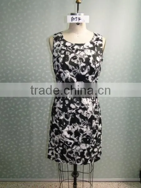 2015 Women casual printed dress pattern