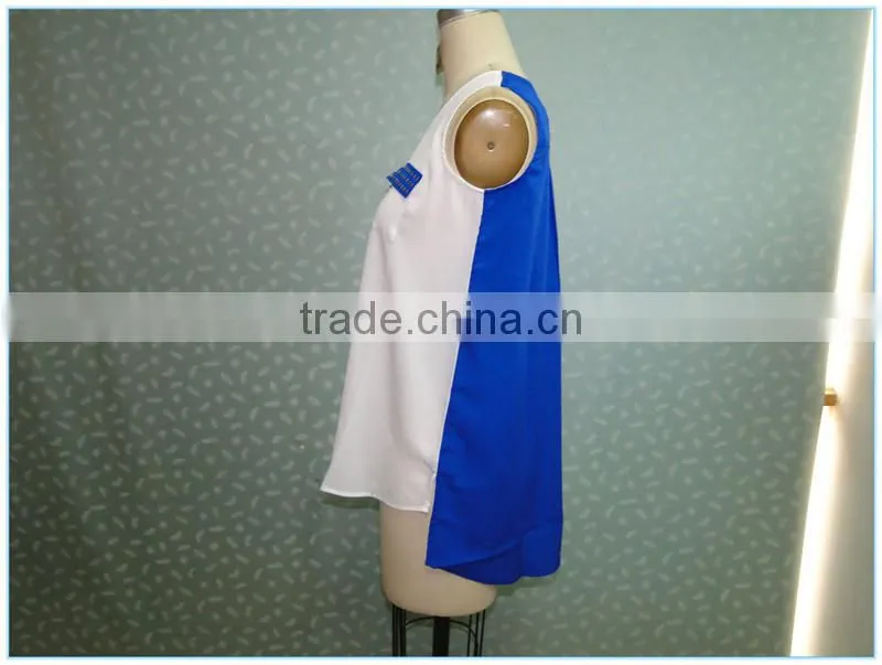 Summer Casual Short Front Long Back Ladies Tops And Blouses 2015