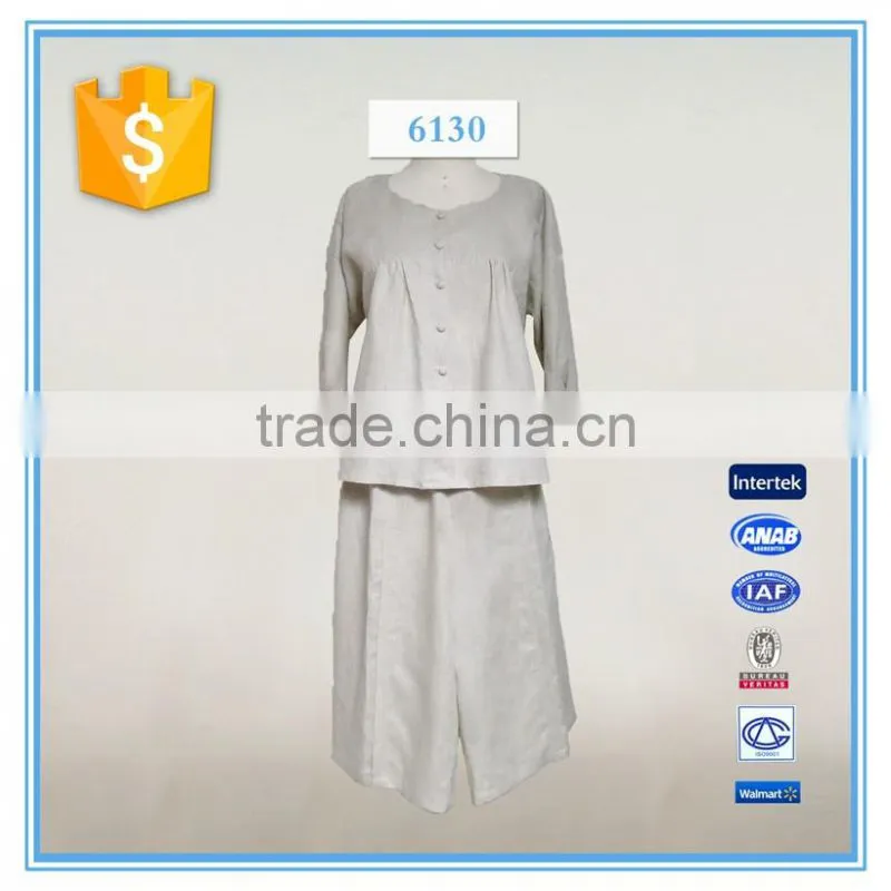 ladies casual linen pant suit