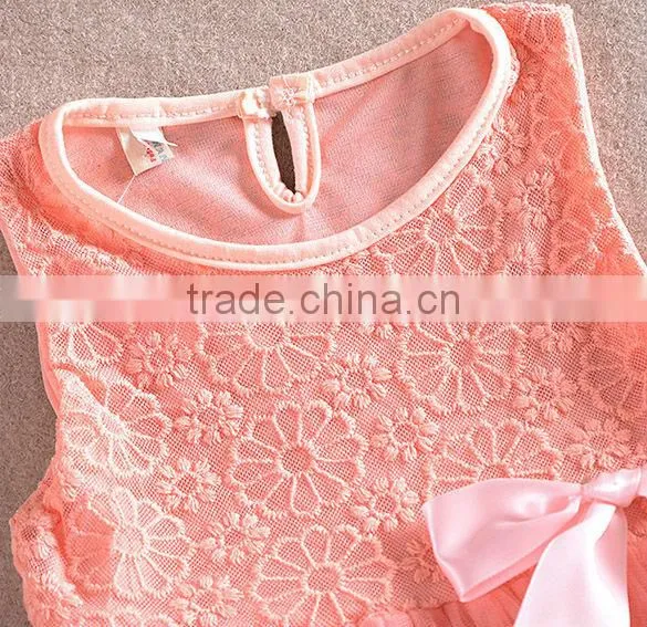 New girls children's summer lace tulle dress flower princess party dress Birthday Gift 4 Colors SV000411