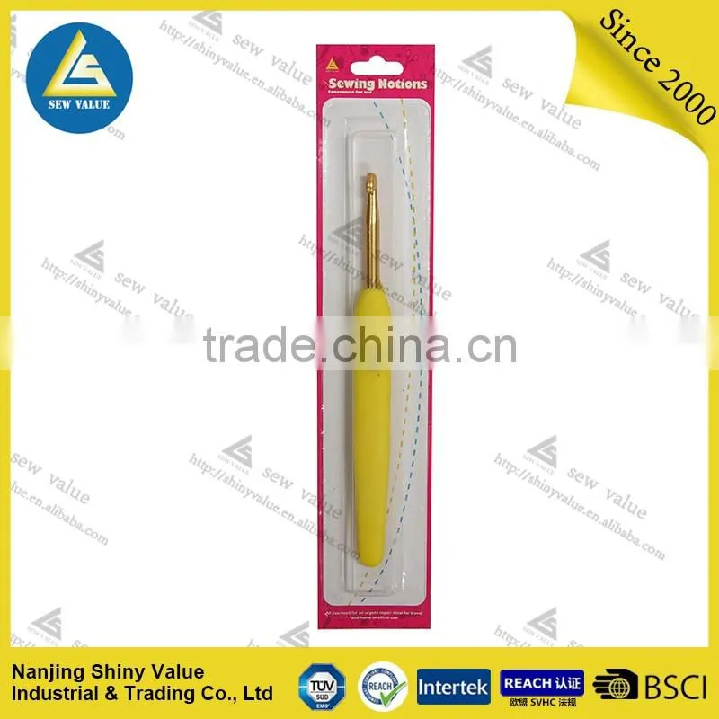 Fashion design fancy knitting needle plastic handle Aluminum crochet hook