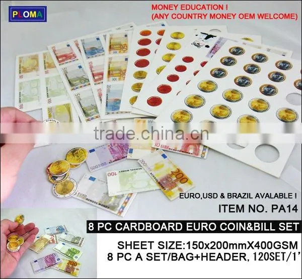 EUR money bill education math toy for class