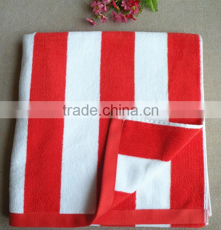 100% combed cotton striped sun chair towels supplier