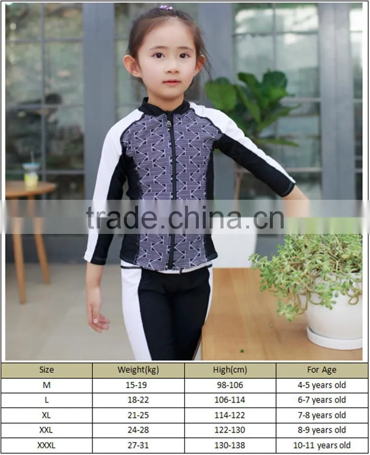 2017 latest design Chinese style swim suit cute baby girl two pieces swimwear