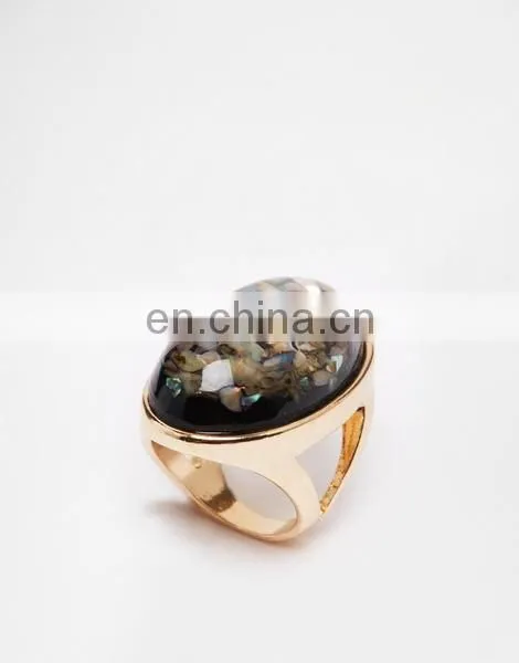 18K Gold Plated OPal Shell Knuckle Ring Fashion Jewelry