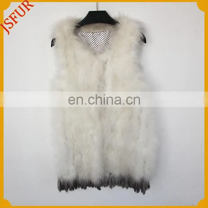 2015 Newest Unique Style Turkey Feather Vest Wholesale Clothing In Turkey Feather