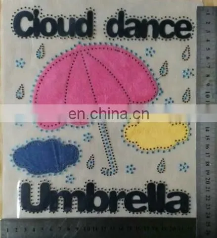 Cute Rhinestone Chenille Hot Fix Motif Embroidered Patches