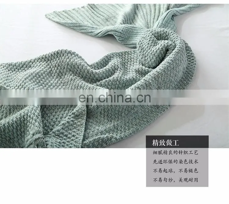 Wool knitted Mermaid Tail blanket handmade crochet mermaid blanket adult throw bed Wrap super soft sleeping bag