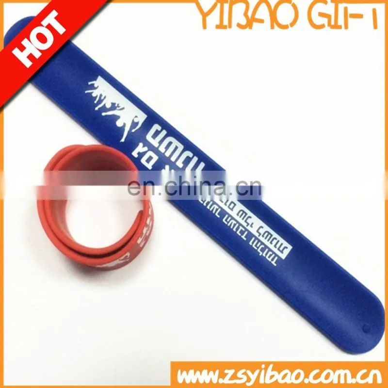 Silicone slap bracelet /wristband with sheet iron inside for children/sport