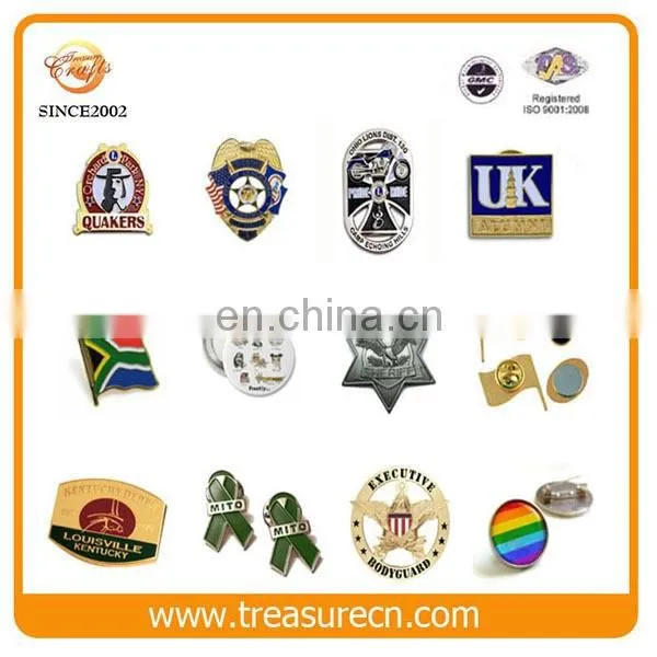 Zinc alloy die casting custom hard enamel lapel pin manufacturers China