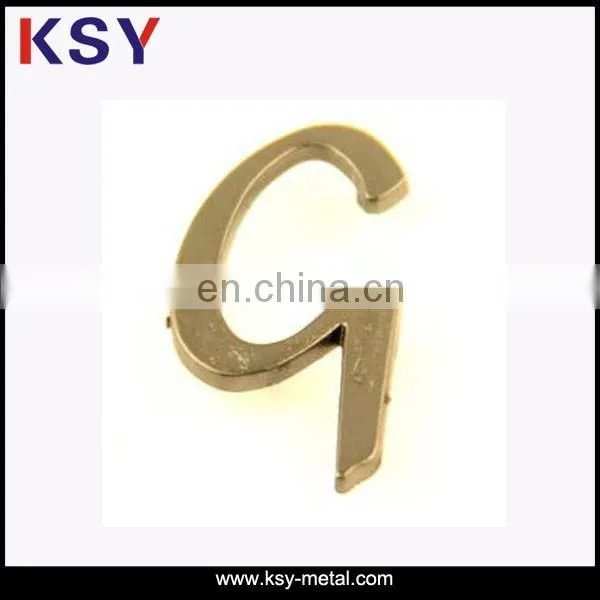 Letter cheap custom metal labels for handbag/garment