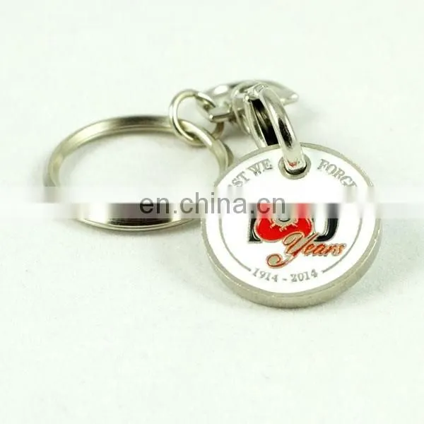 UK metal trolley coin keychain