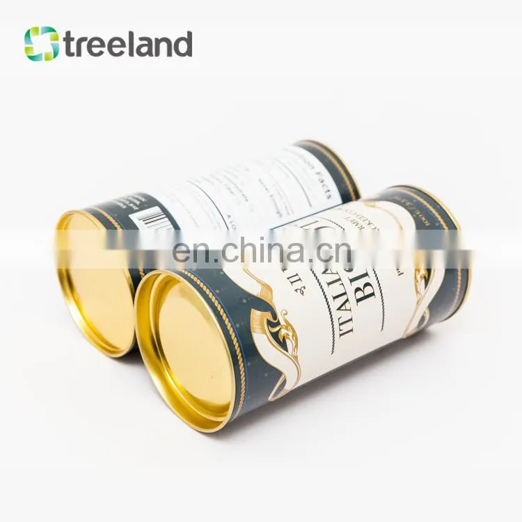 Customized Cylinder Aluminium Foil Cardboard Tea Cans Paper Tube Canister for Food Packaging