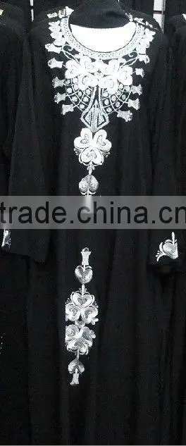 C034 new black embroid muslim abaya