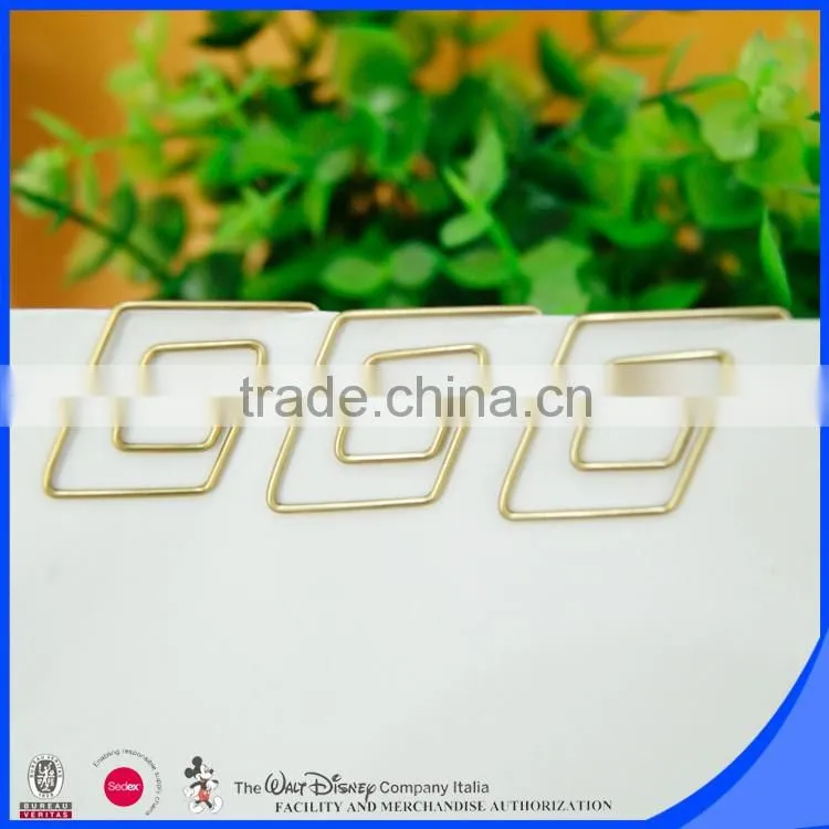 Gold color PET wire geometry shape paper clip blister backer card package