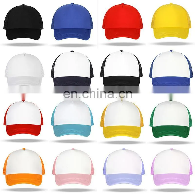 Promational Foam Blank Truck Cap Custom 6 Panel Trucker Mesh Embroidery Patch Trucker Hat Cap