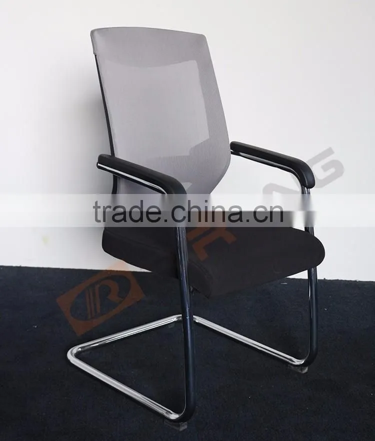 Cheap customized black mesh arched bow conference meeting room chair with electroplating bow foot frame