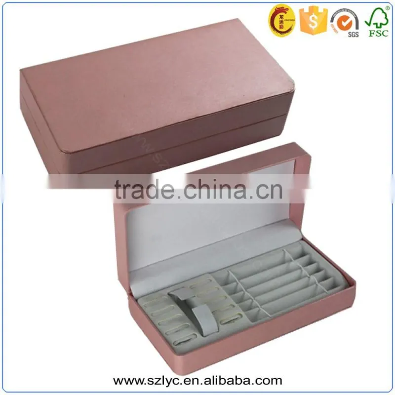 OEM High quality luxury handmake PU Leather cardboard jewelry box