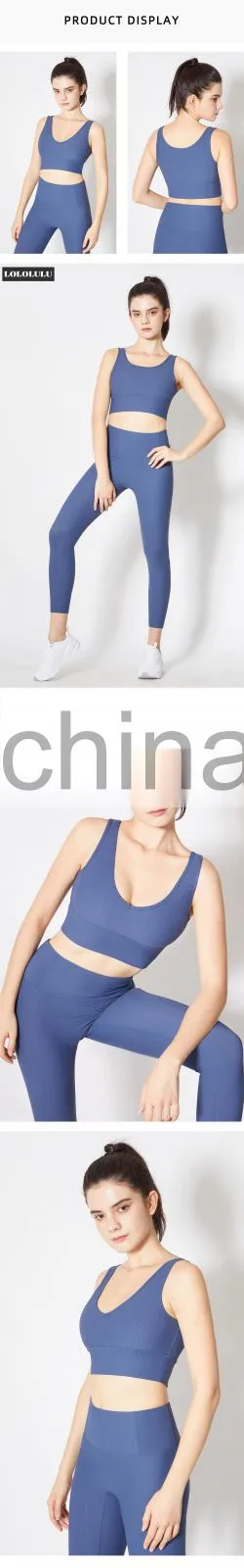 New arrival Ribbed Tank Top Women Sports Bra High Impact Fitness Workout Yoga Bra