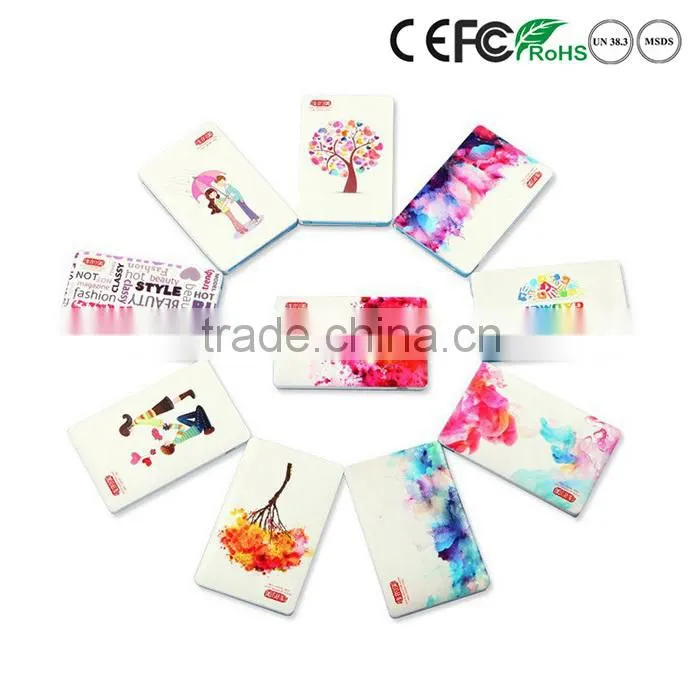 Ultra thin custom 2500mah power bank credit card size