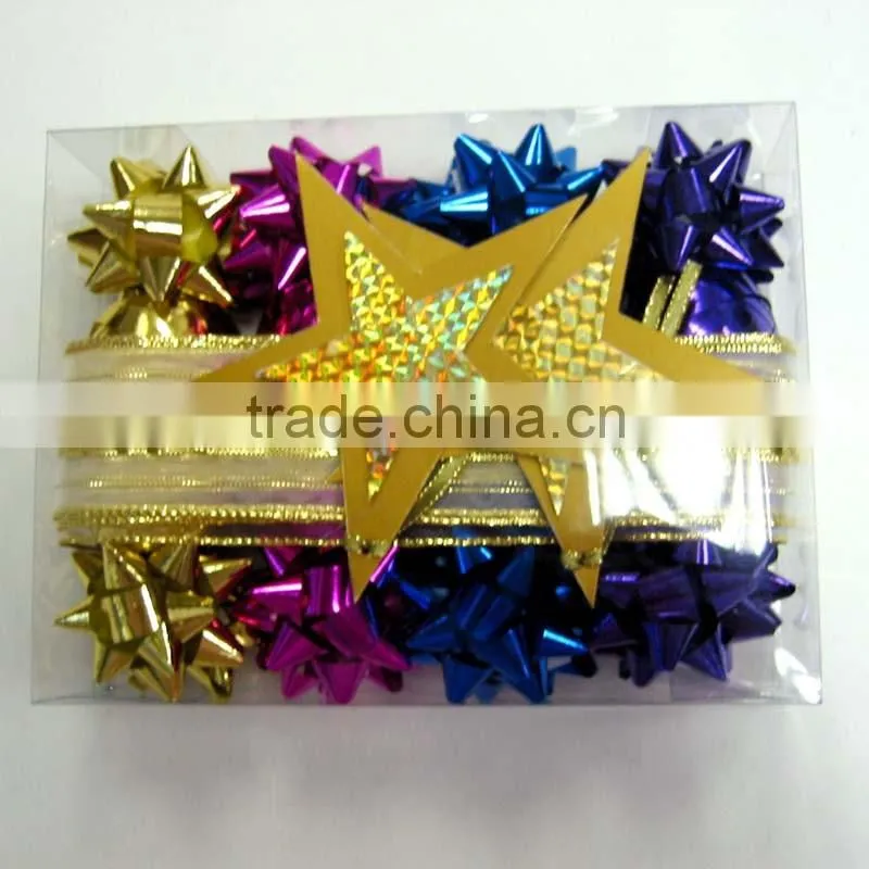Metallic Gold Mini Star Bows/ Plastic Star Bow,Deluxe Bow