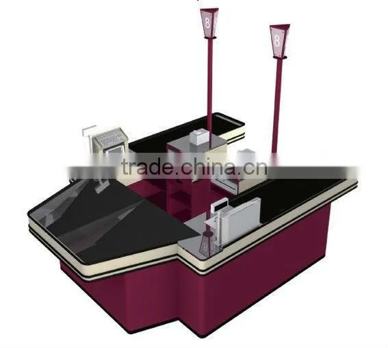 Supermarket Checkout Counter, cashier desk, OEM ODM