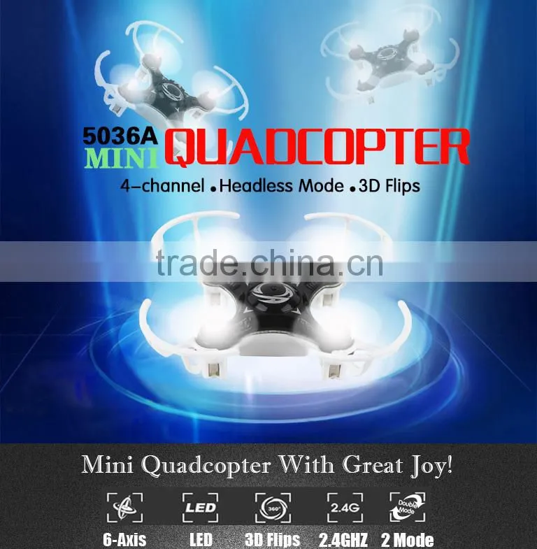 2015 hot sale 2.4G mini RC quadcopter drone with led light