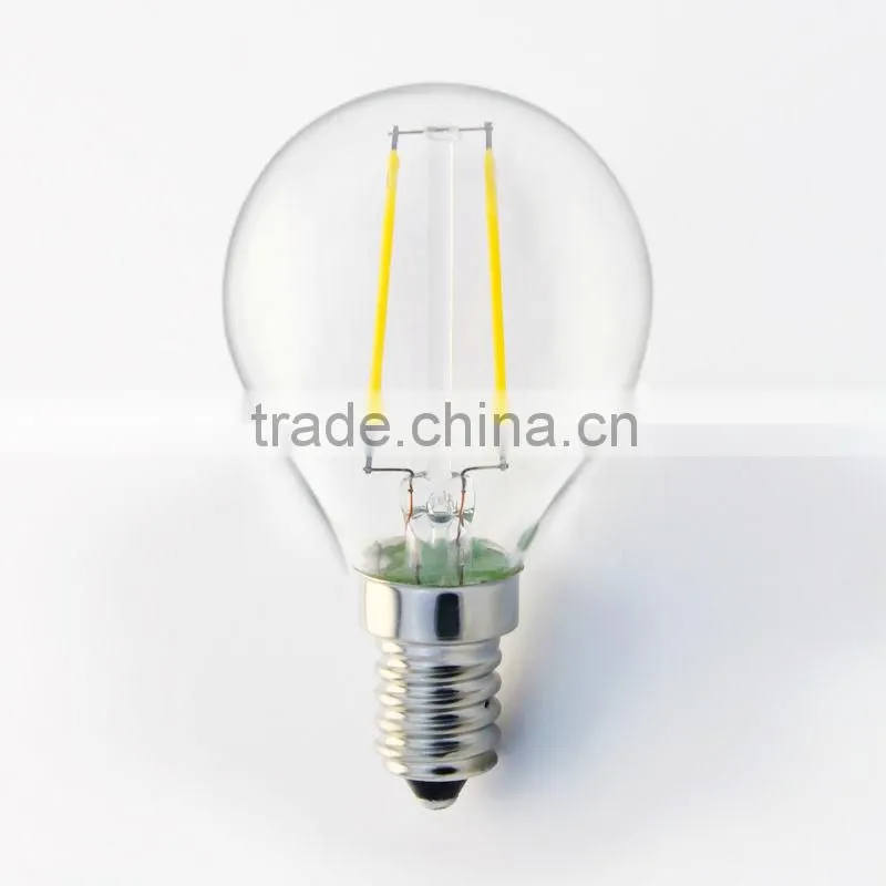 CE ROHS CERTIFICATE G45 2W E14 LED LED bulb filament