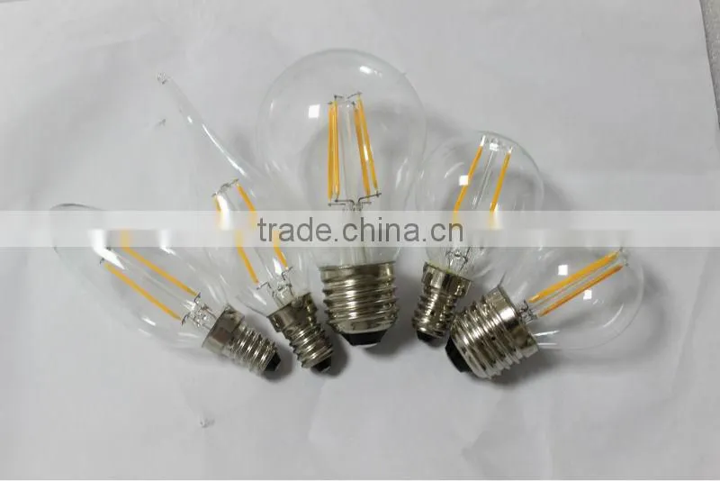 2016 new product hot selling g45 e14 2w led bulb lamp 220v-240v filament led bulbs with CE&RoHS 2Years Warantty 6000k