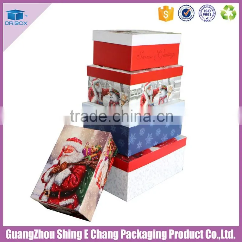 Decorative christmas box,top grade christmas cardboard storage box