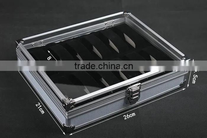 C67 ANPHY 12 unit watch display case aluminium watch box flannelette