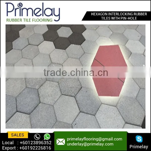 Hexagon Interlocking Rubber Tiles with Pin Hole
