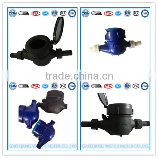 plastic nylon water meter multi jet dry dial water meter China manufacture