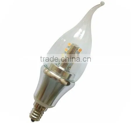 hot sale clear glass cover candle light led 5w, e14 e17 led bulb