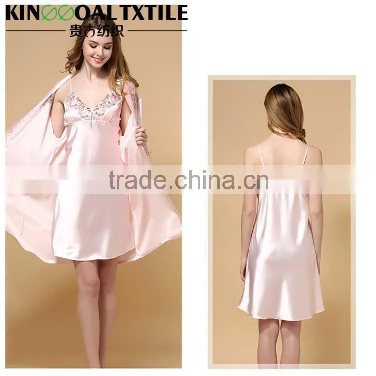 19mm High Grade woman's Long Classic 100% Silk Jacquard Pajama