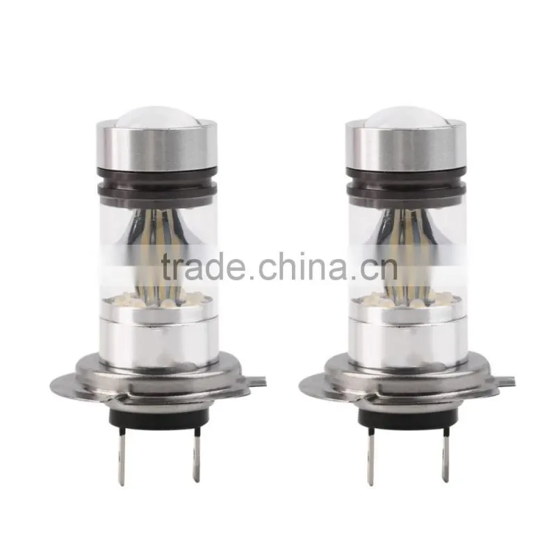 2pcs H7 100W High Power COB LED Car Auto DRL Driving Fog Tail Headlight Light Lamp Bulb White 12-24V car styling Free Shipping