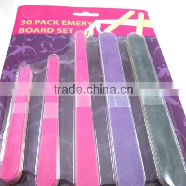 30 Double Sided Emery Board Nail Files Manicure Pedicure Coarse Mini Medium New