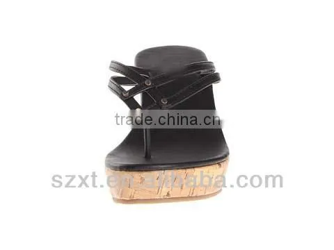 Fashion wood heel wedge slippers nature walk shoes for women