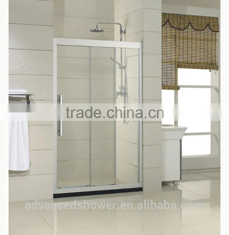 smart bathroom tempered glass 3 panel sliding shower enclosures door