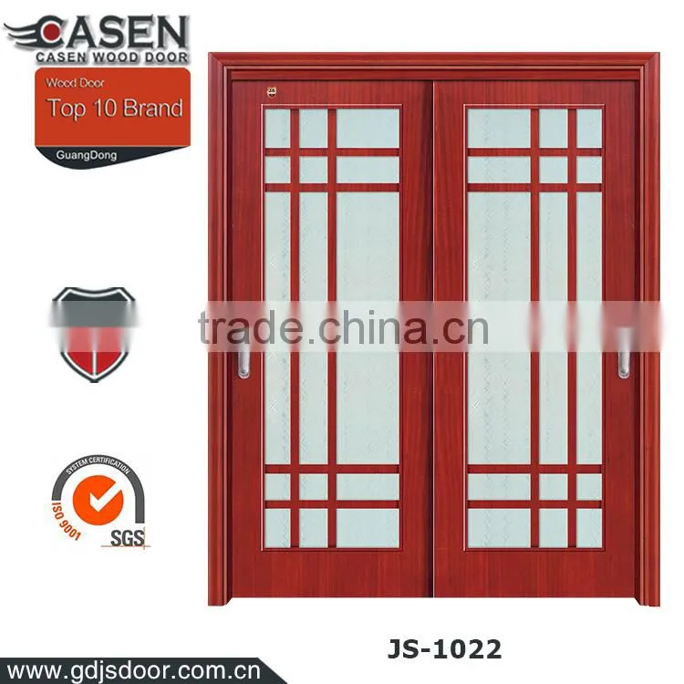 Red walnut timber glass interior door