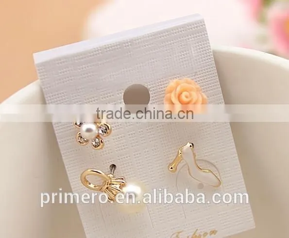 New Sexy Flowers Heels Shoe Asymmetric Earrings Women 18K Gold Plated