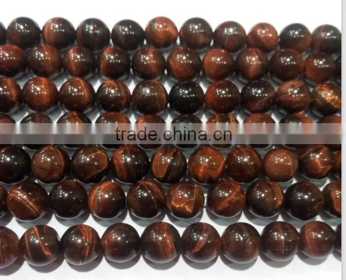 genuine natural gemstone red tiger eye round beads
