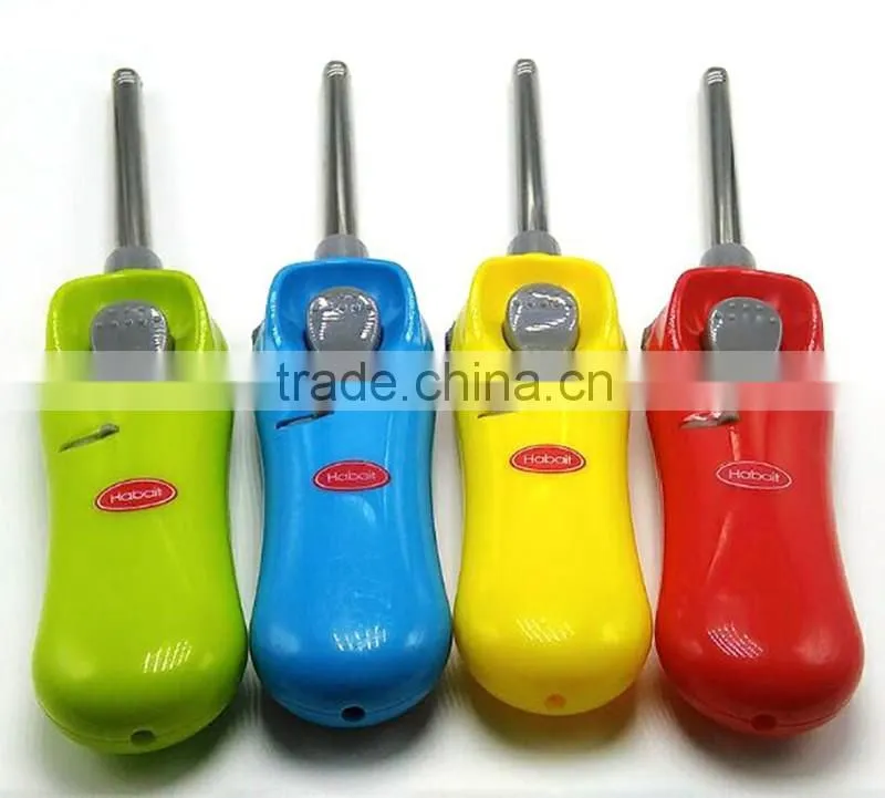 Plastic refillable touch stash grill lighter with customized colors