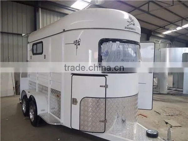 China gold supplier cheap two horse trailer
